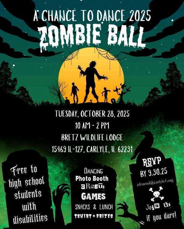 A flyer for the Chance to Dance 2025 Zombie Ball