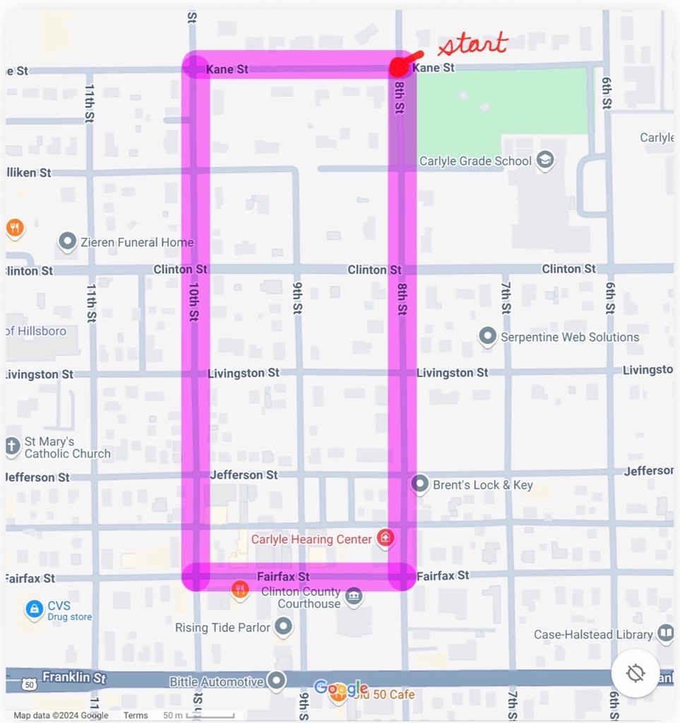 A map of the parade route.