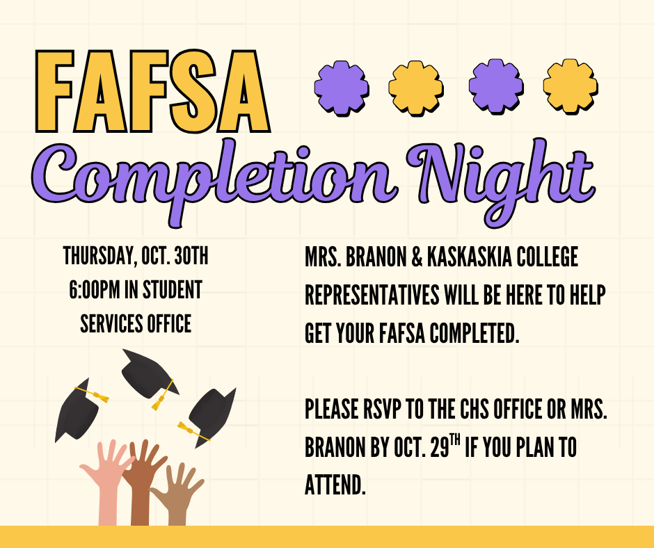 a flyer for FAFSA Completion Night