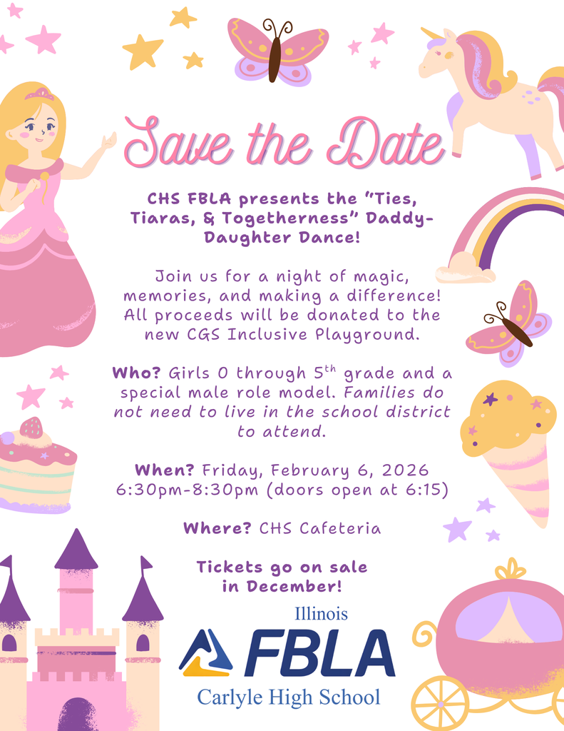 Save the Date flyer for the "Ties, Tiaras, & Togetherness" Dance