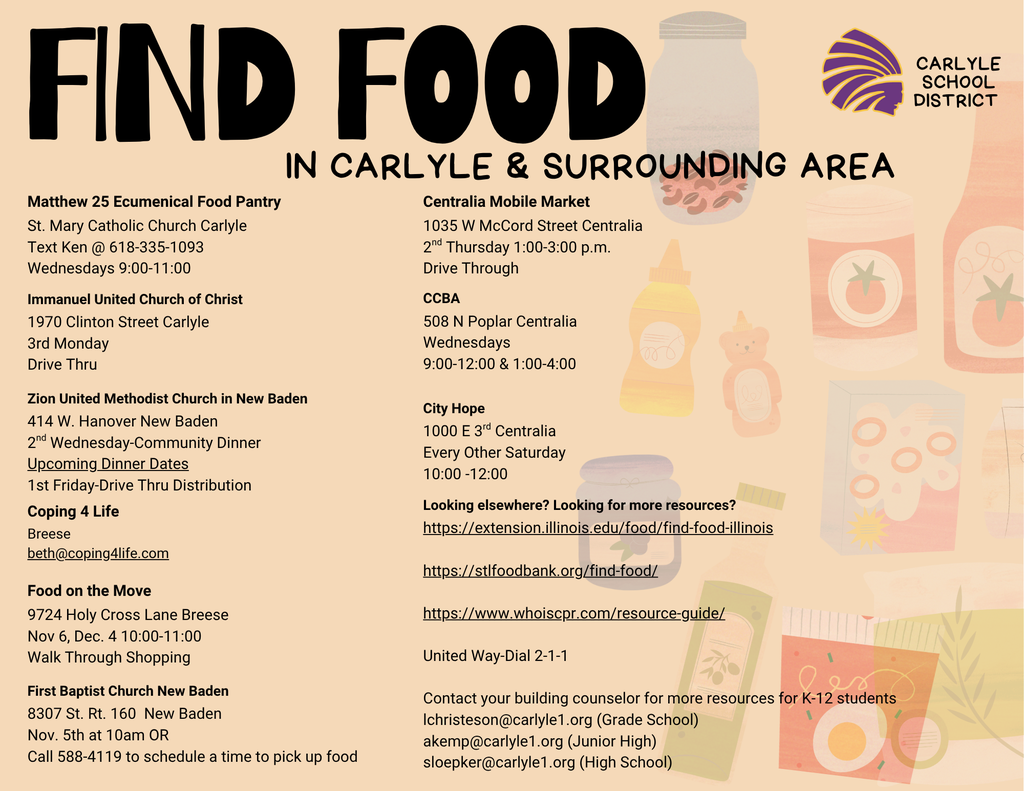 Find Food Near Carlyle