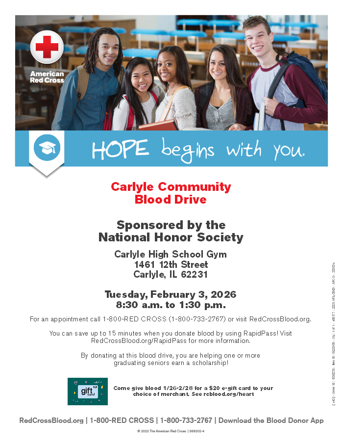 Flyer for the blood drive