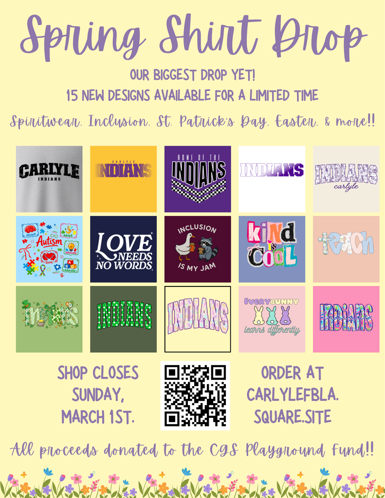 flyer for spring shirt drop