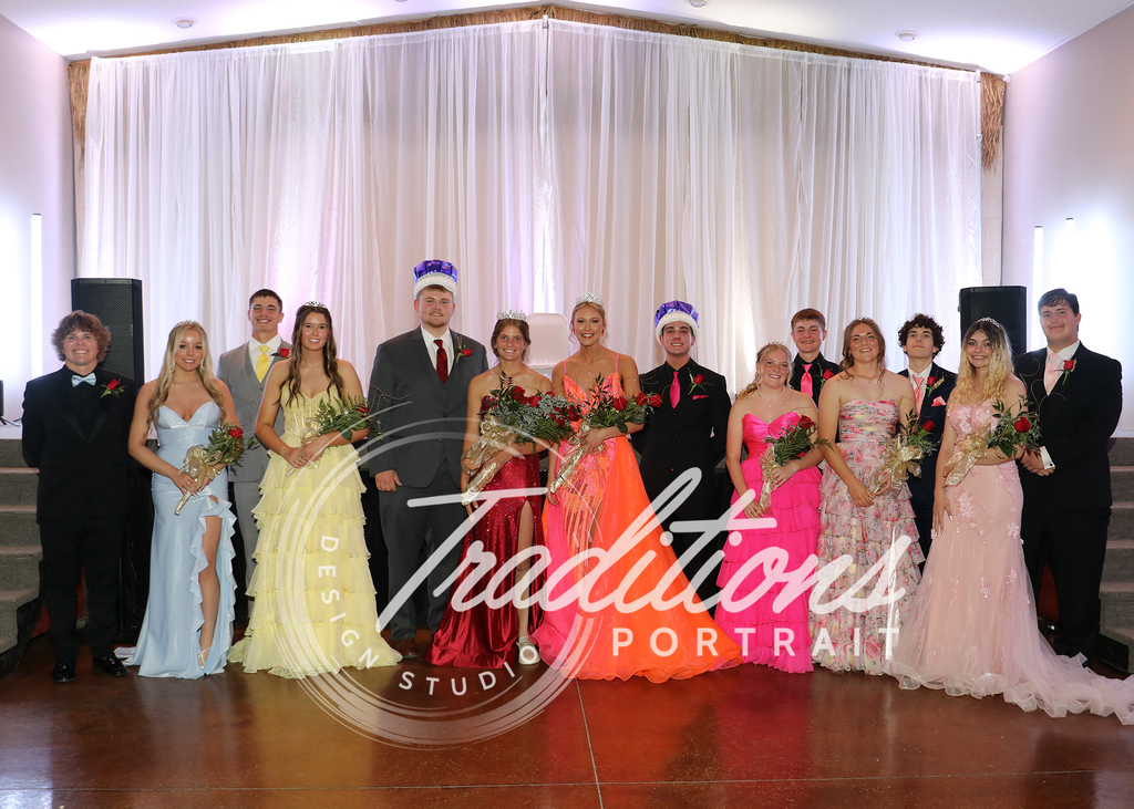 group photo of prom court