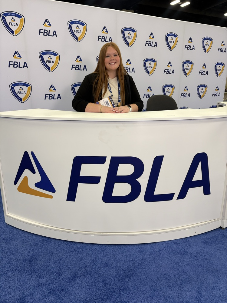 Mabry at FBLA desk