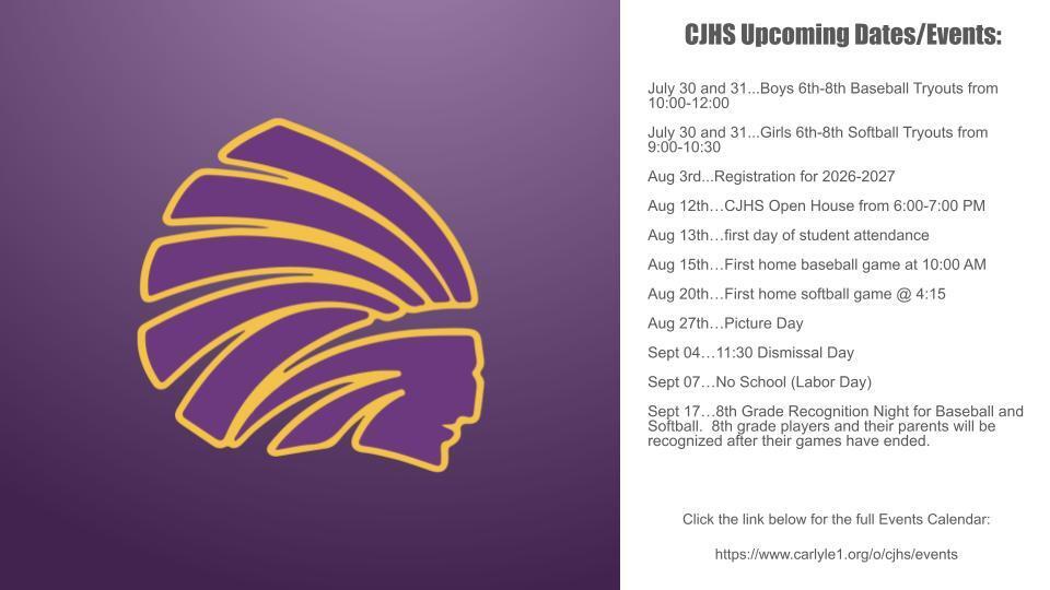 Upcoming Dates