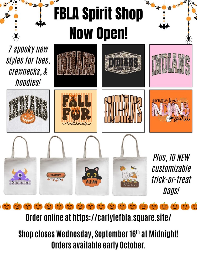 flyer for FBLA shop