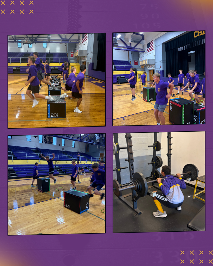 4 Photo Collage of Students in Athletic PE working out