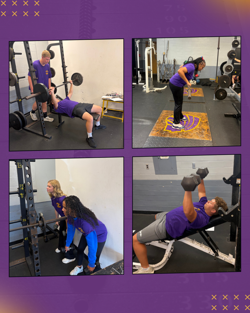 4 Photo Collage of Students in Athletic PE working out
