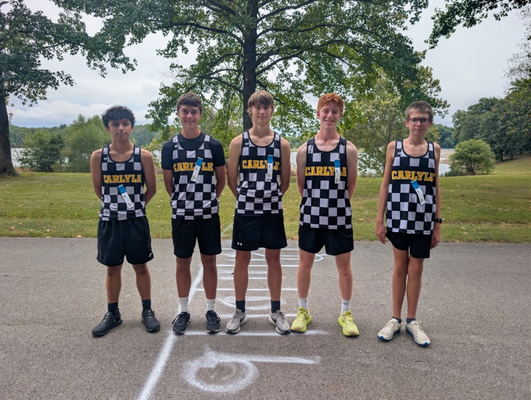 group photo of boys cross country team