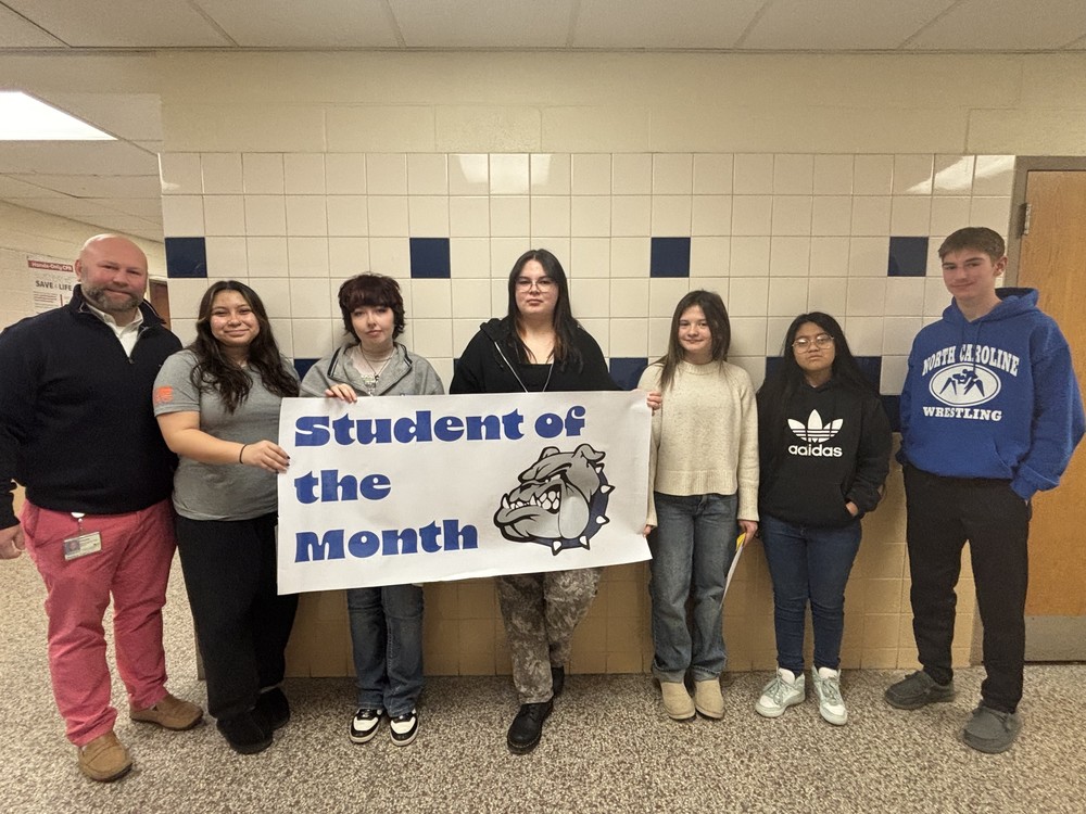 Students of the Month and Mr. Spiker