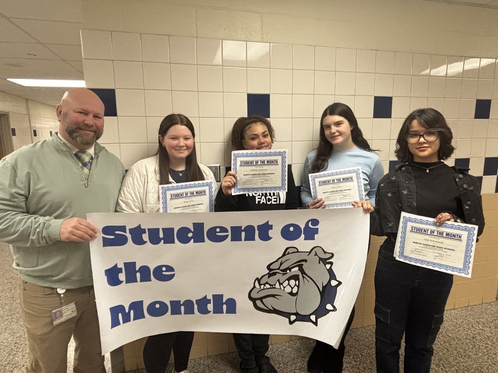 Students of the Month and Mr. Spiker