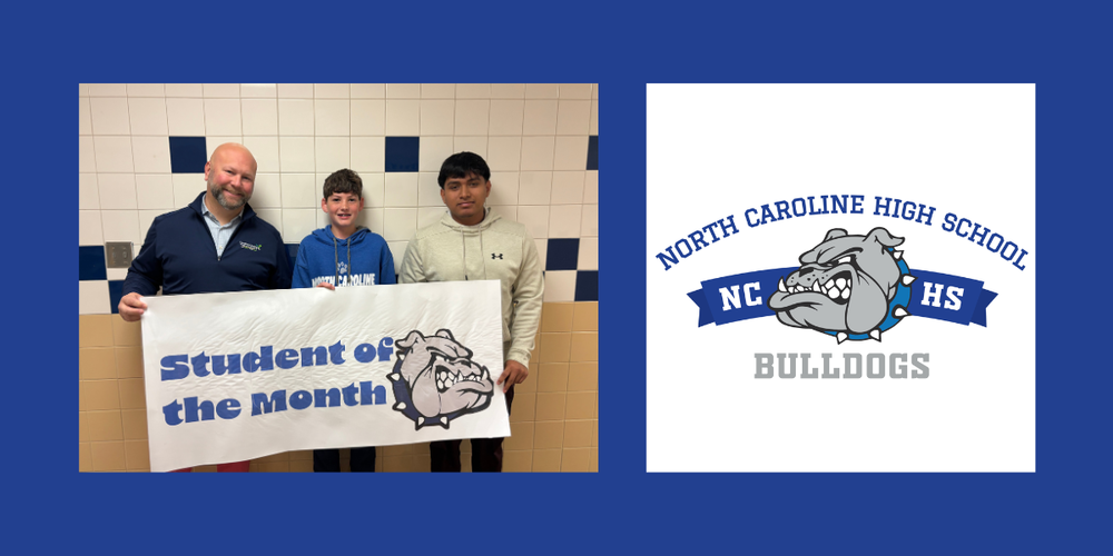 Students of the Month and Mr. Spiker