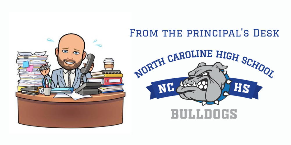 graphic of Mr. Spiker and NCHS bulldog