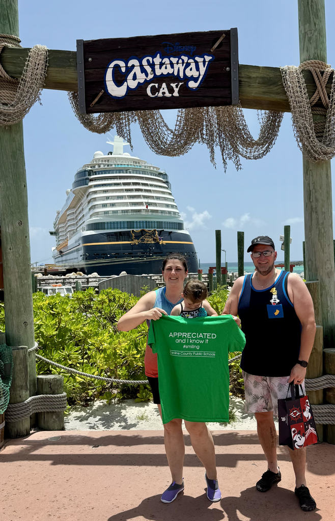 Vinnie Knoepfel (Safety & Security Tech - COA) and Amber Knoepfel (Computer Science & Financial Literacy Teacher - CRHS) took a cruise on The Disney Wish to the Bahamas