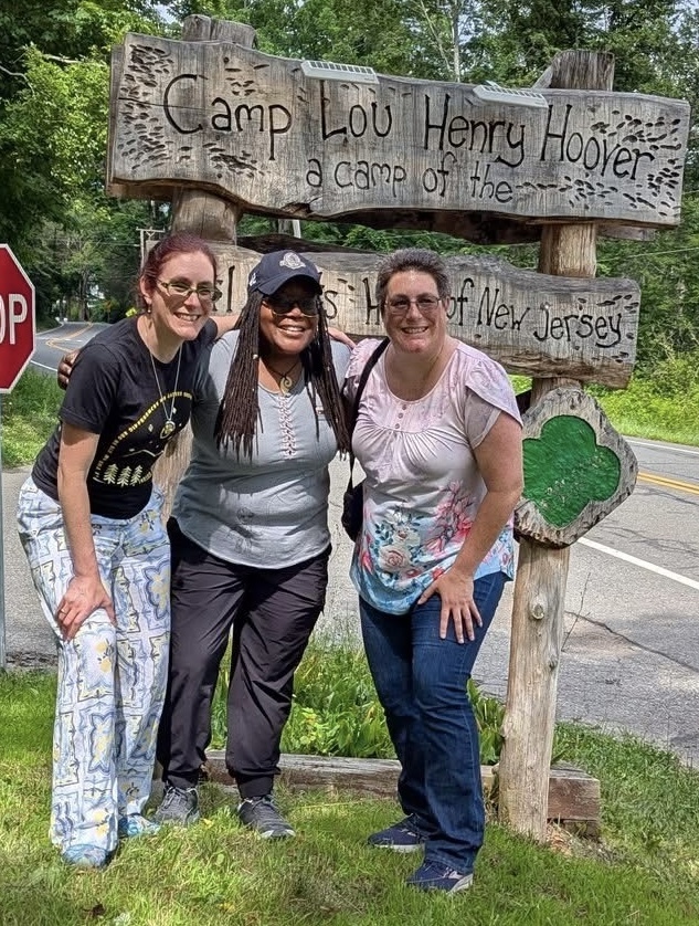 Kinlock, niece at NJ camp, 3 campers:counselors in 90s
