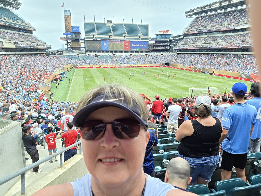 Ms. Breeding took in a game at The Linc!