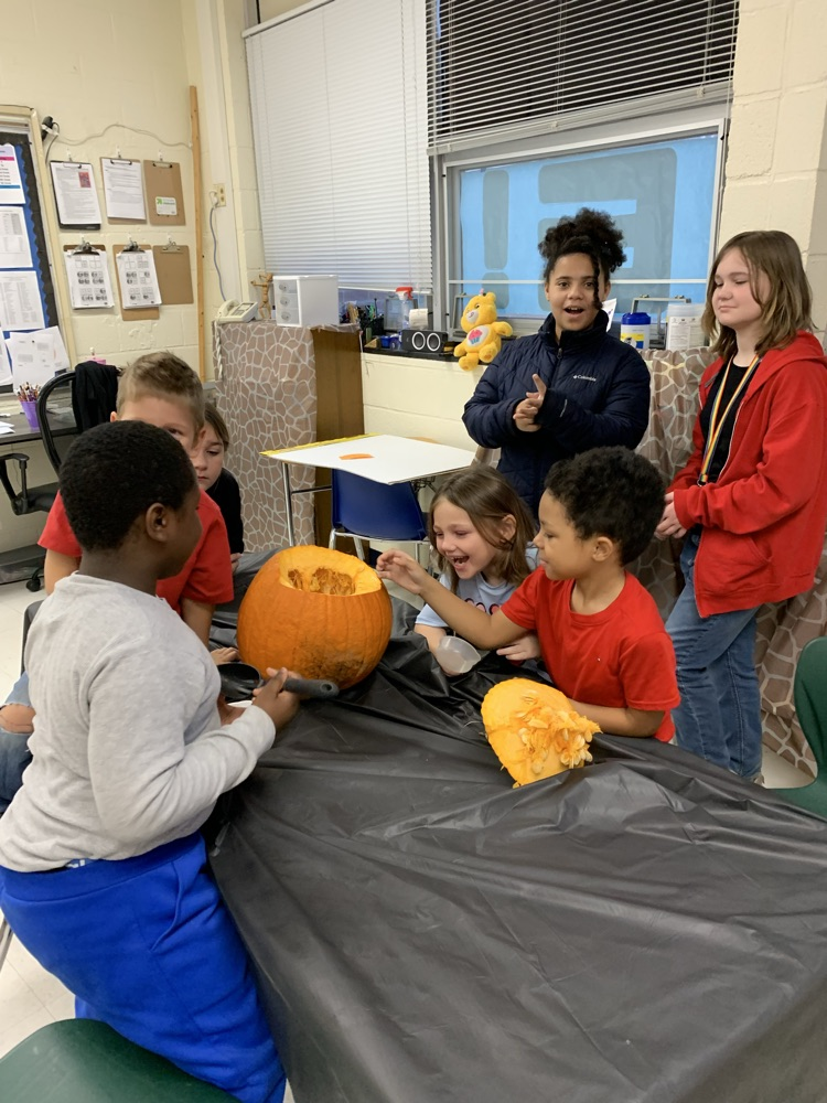 class buddies with pumpkin