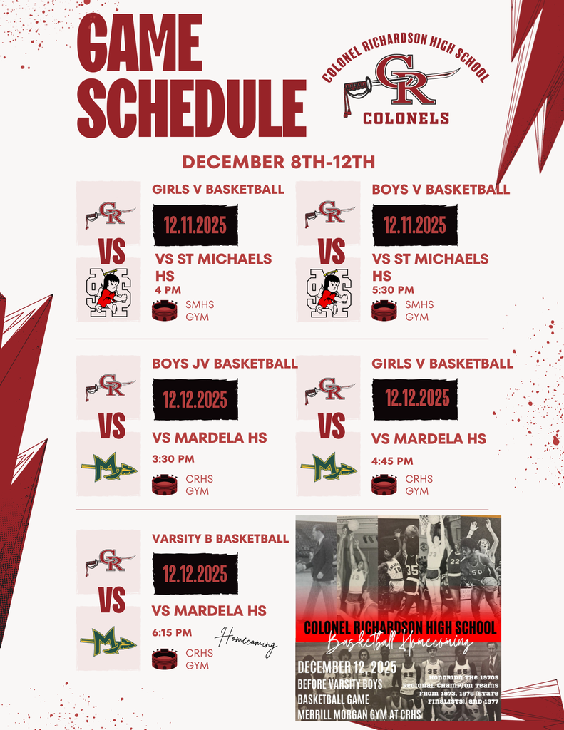 CRHS Athletic Schedule