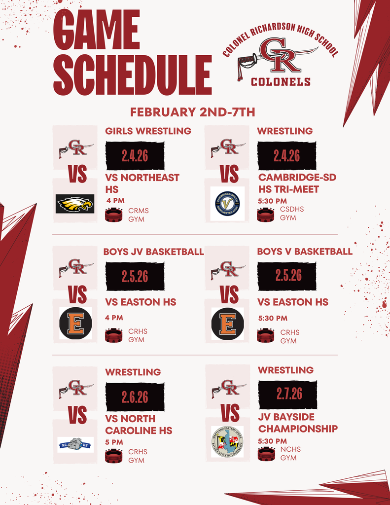 CRHS Athletic Schedule