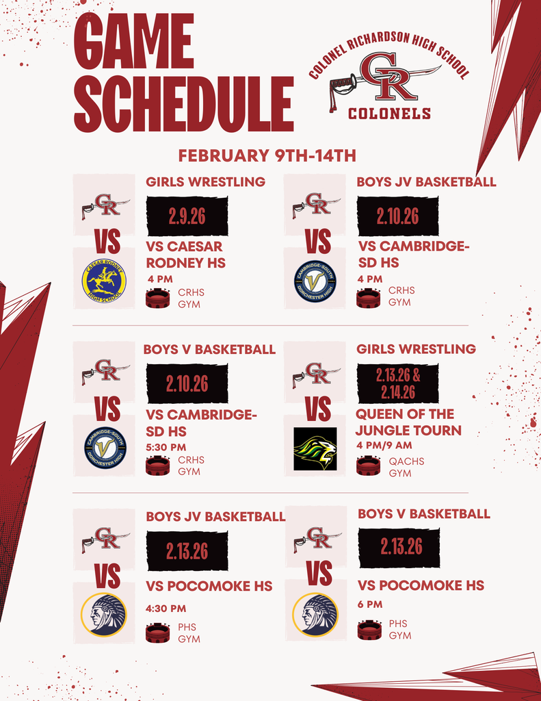 CRHS Athletic Schedule