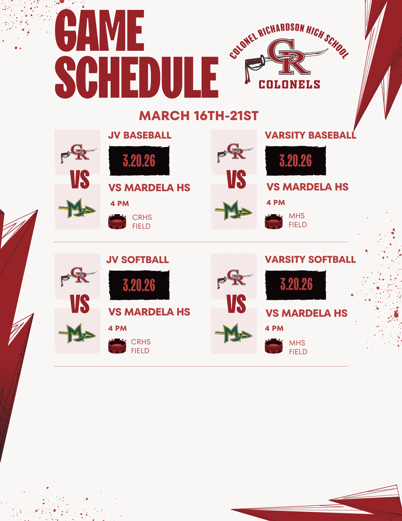 CRHS Athletic Schedule