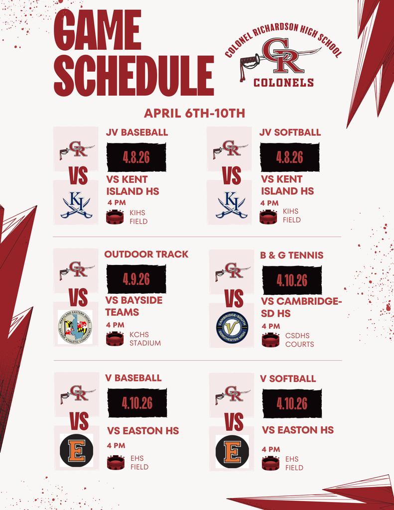 CRHS Athletic Schedule