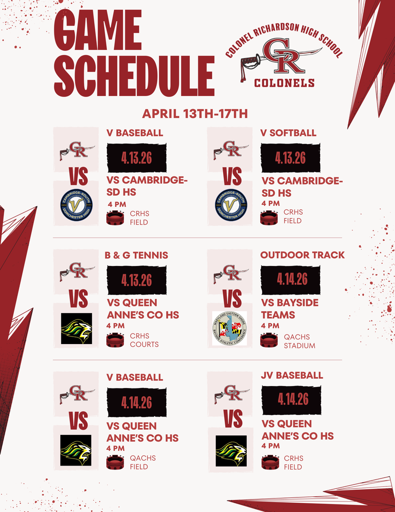 CRHS Athletic Schedule