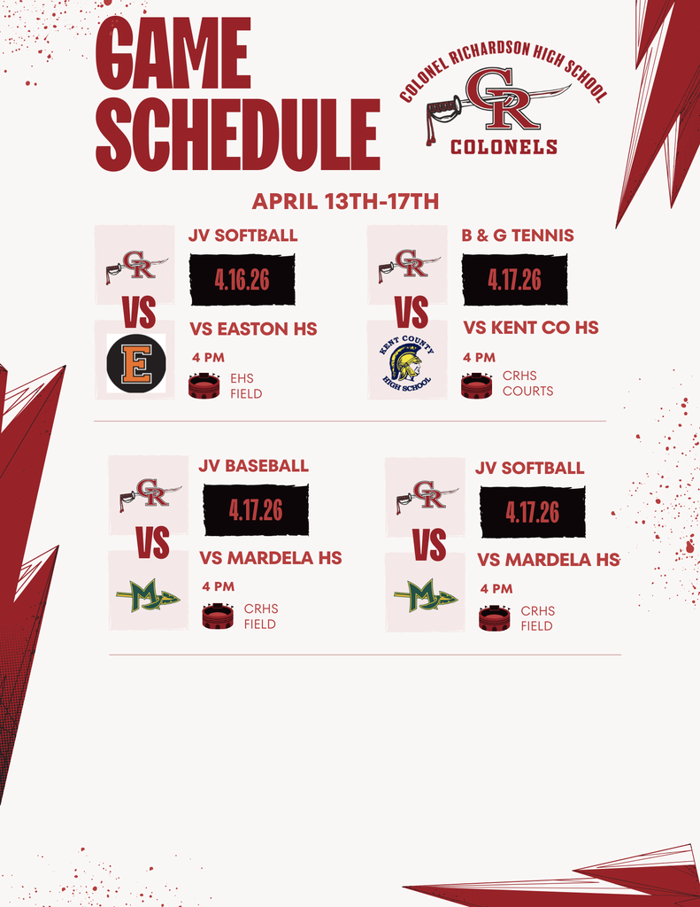 CRHS Athletic Schedule