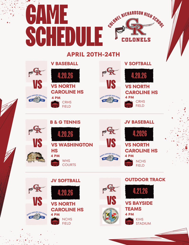 CRHS Athletic Schedule
