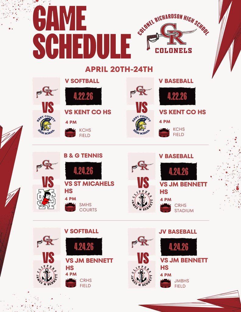 CRHS Athletic Schedule