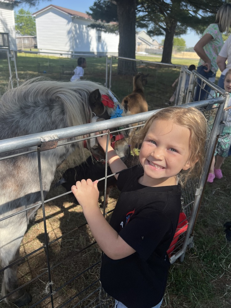 student and animals