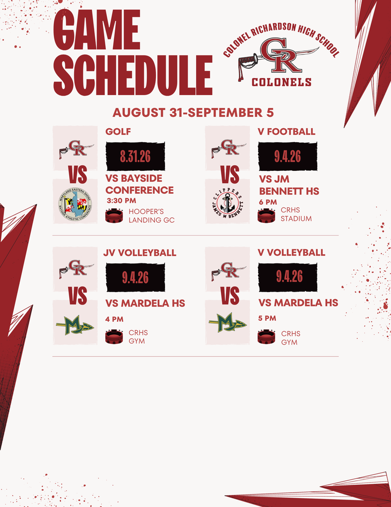 CRHS Athletic Schedule