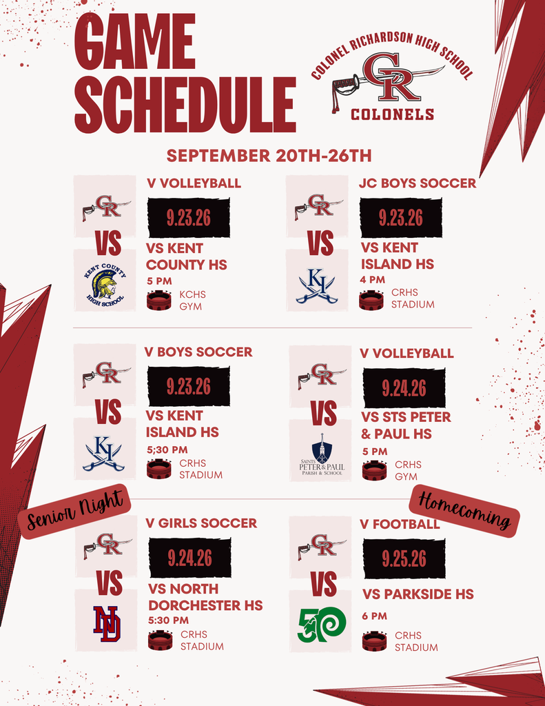 CRHS Athletic Schedule