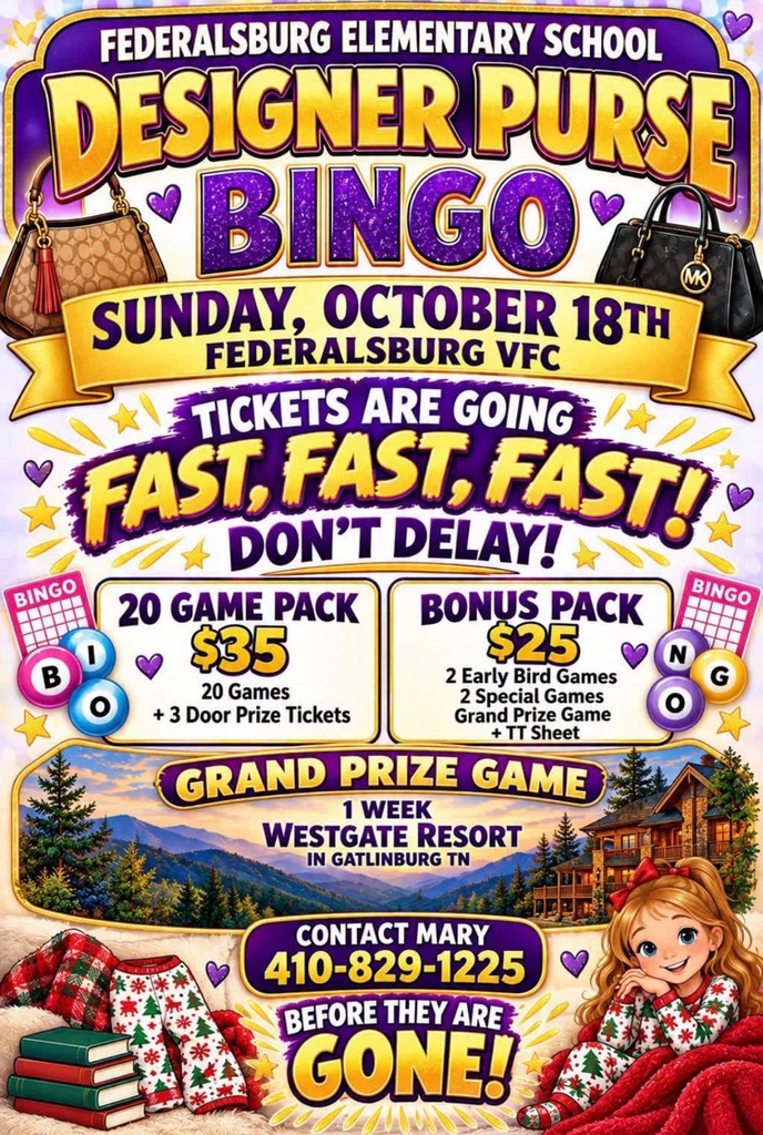 Tickets are going fast, reserve yours for Purse Bingo on 10/18z