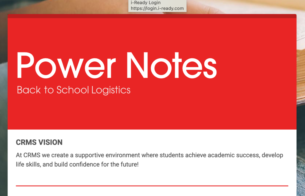 Back to school letter