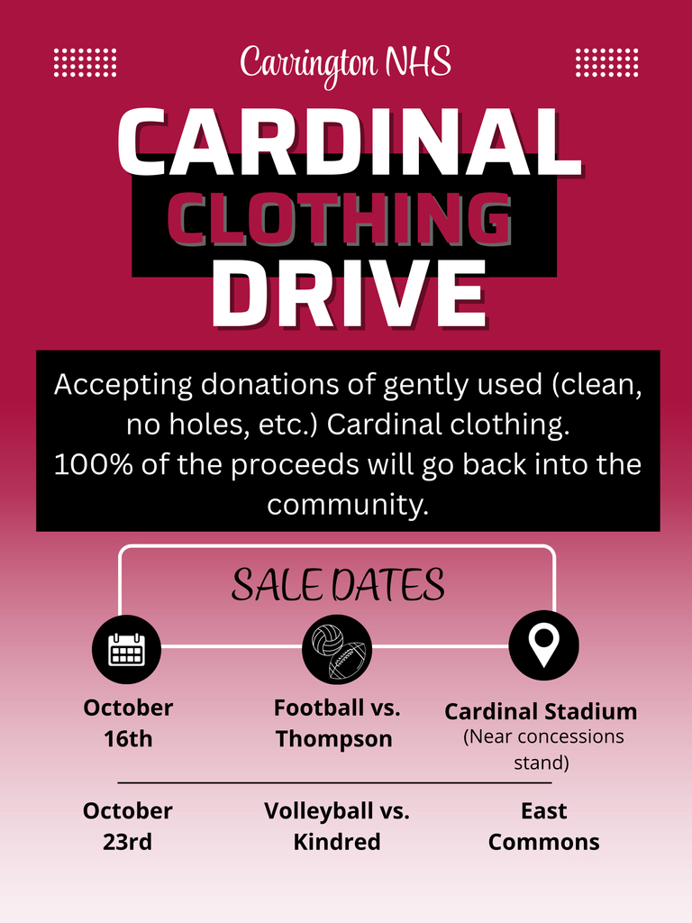 NHS cardinal clothing drive poster 2025