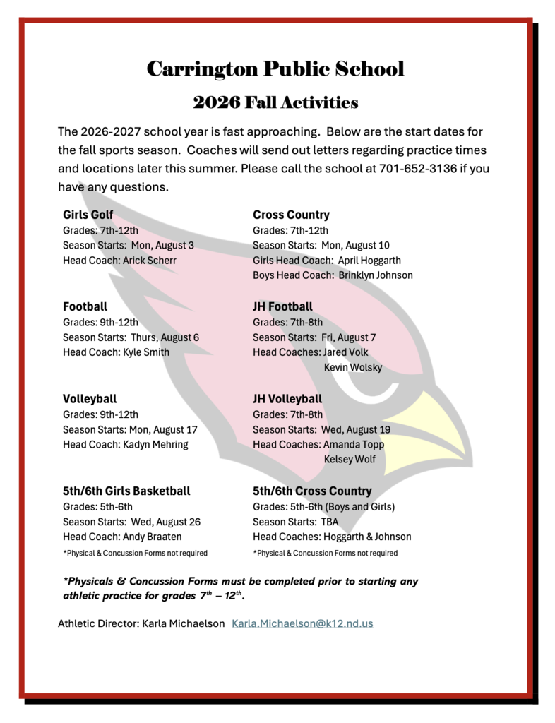 2026 Fall Activities