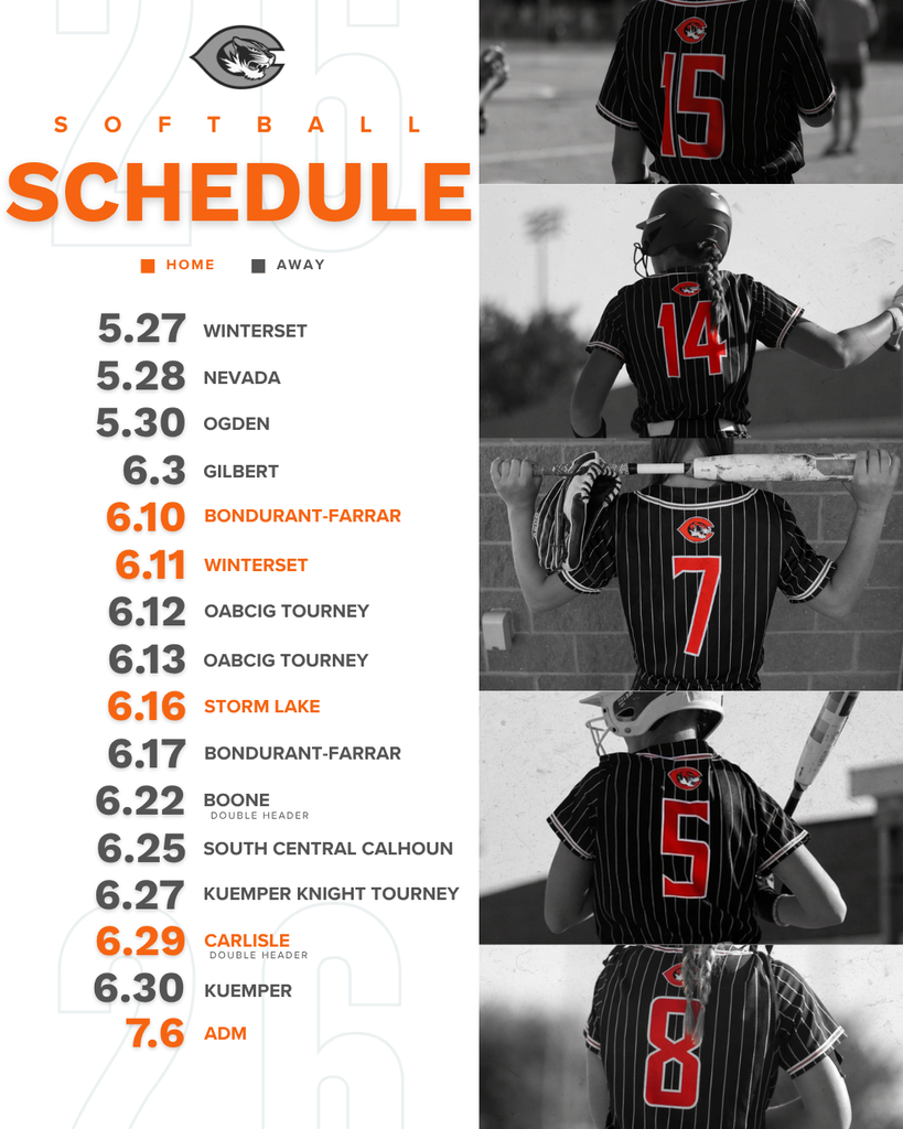 softball schedule