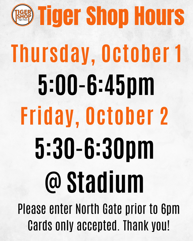 Tiger Shop Hours