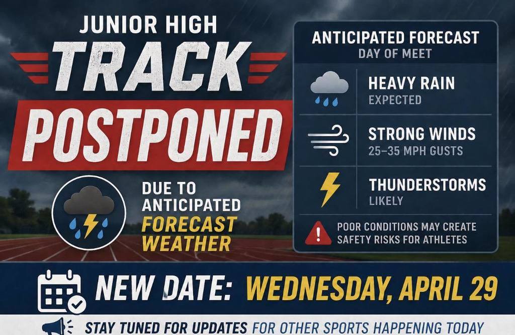 Jr High Track Postponed