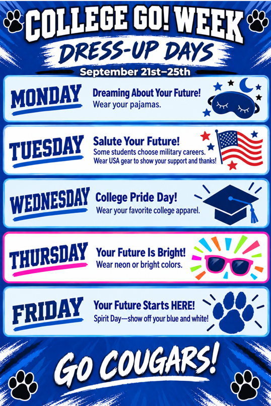 College Go Week Dress Up Days