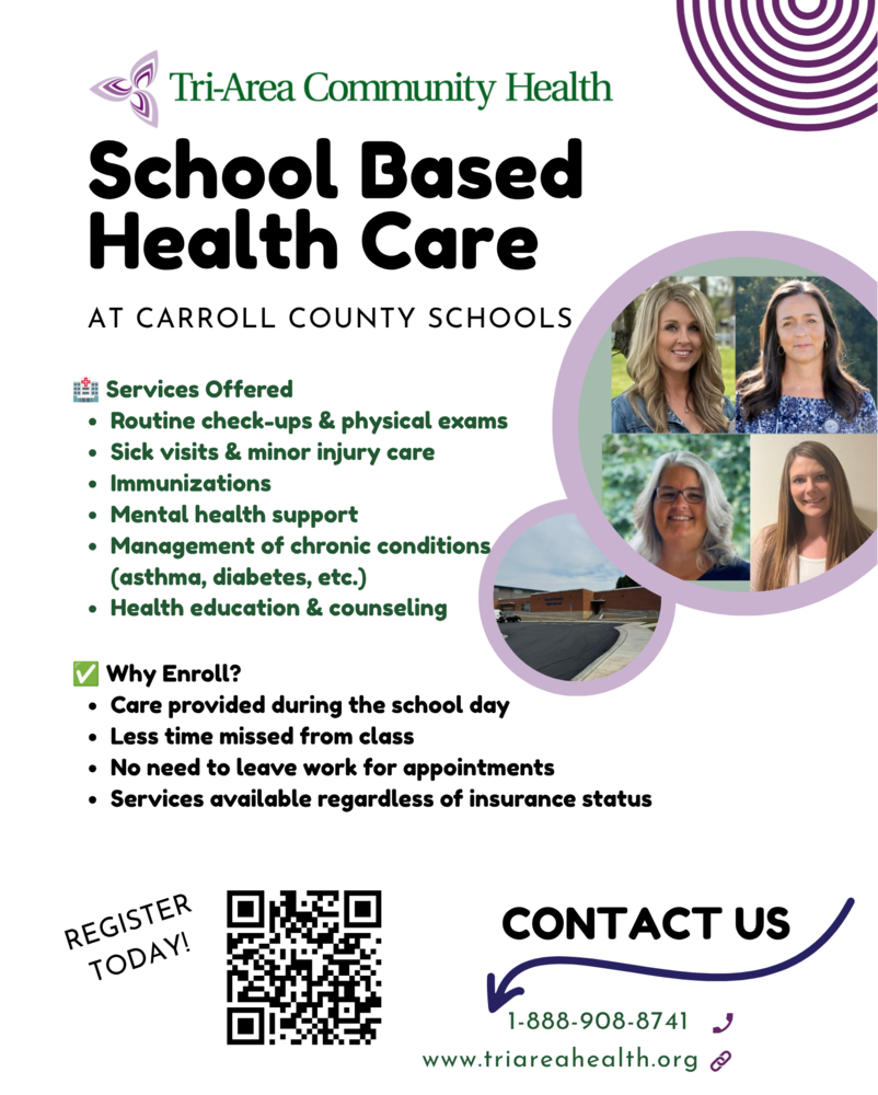 Flyer with school based health care information