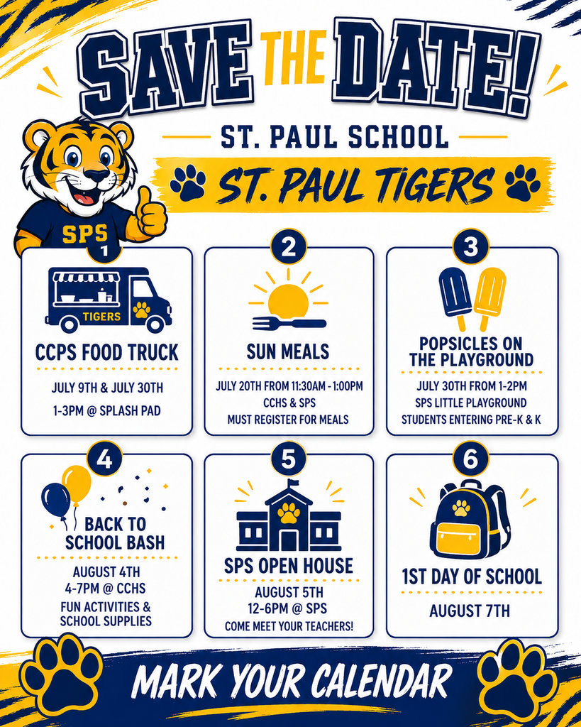 SPS Upcoming Important Dates and Events Flyer