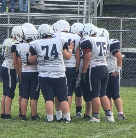 Football team in a huddle