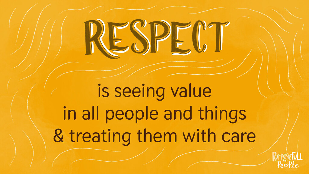 Yellow Poster with definition of respect 