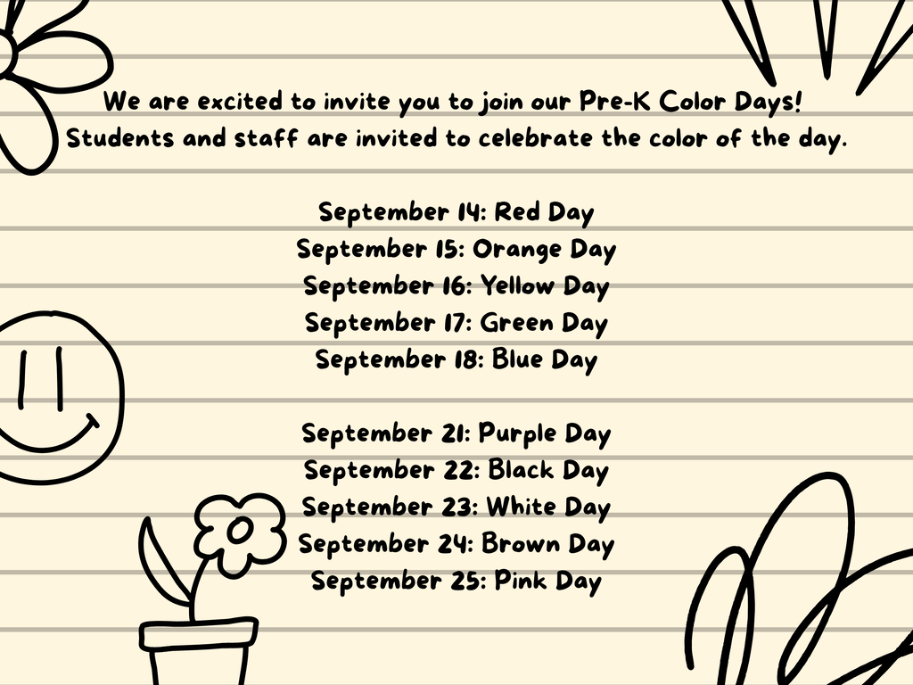 Color day schedule