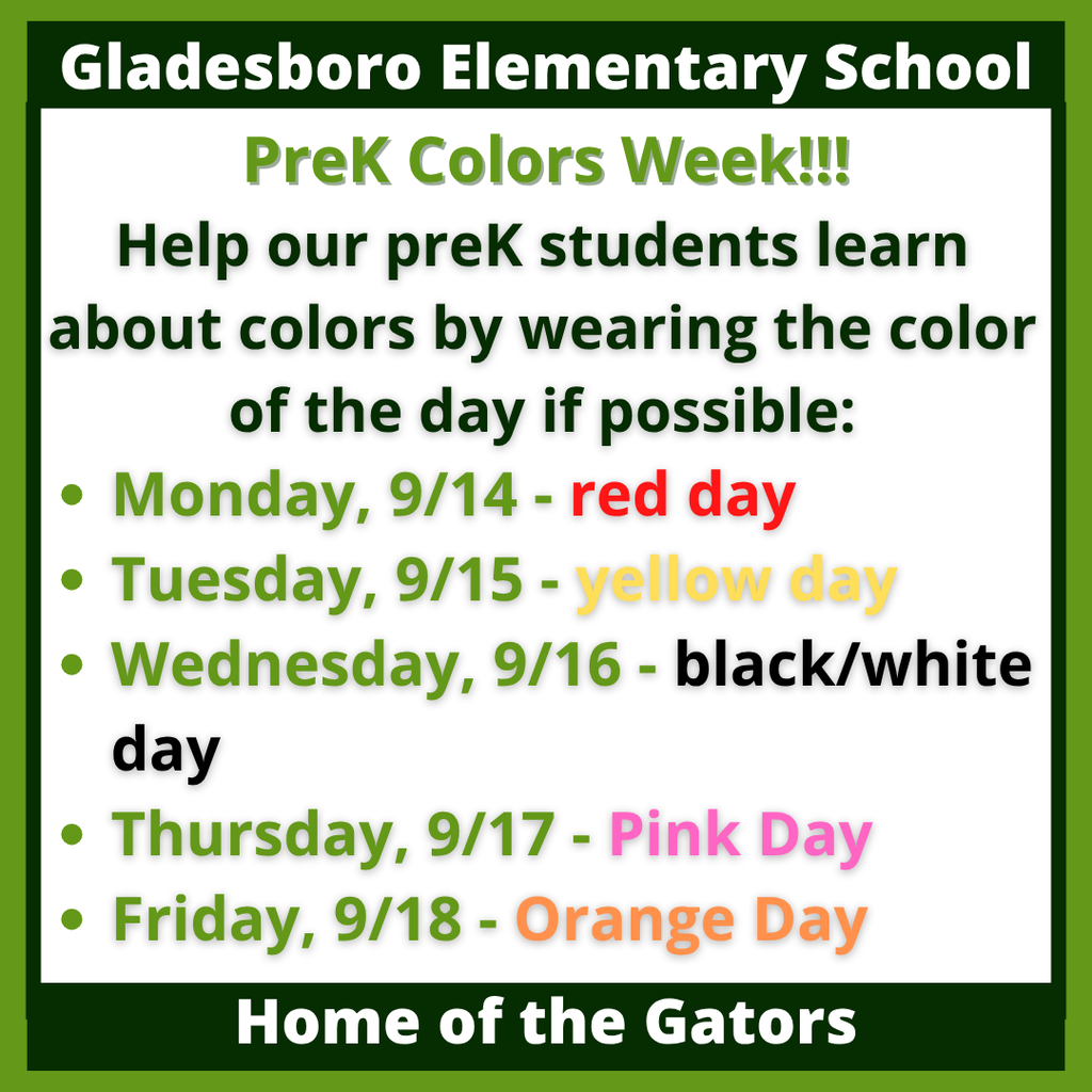 PK colors week 1