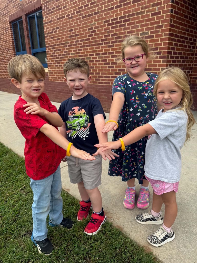 Students wearing respect bracelets