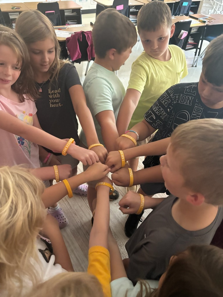 Students wearing respect bracelets